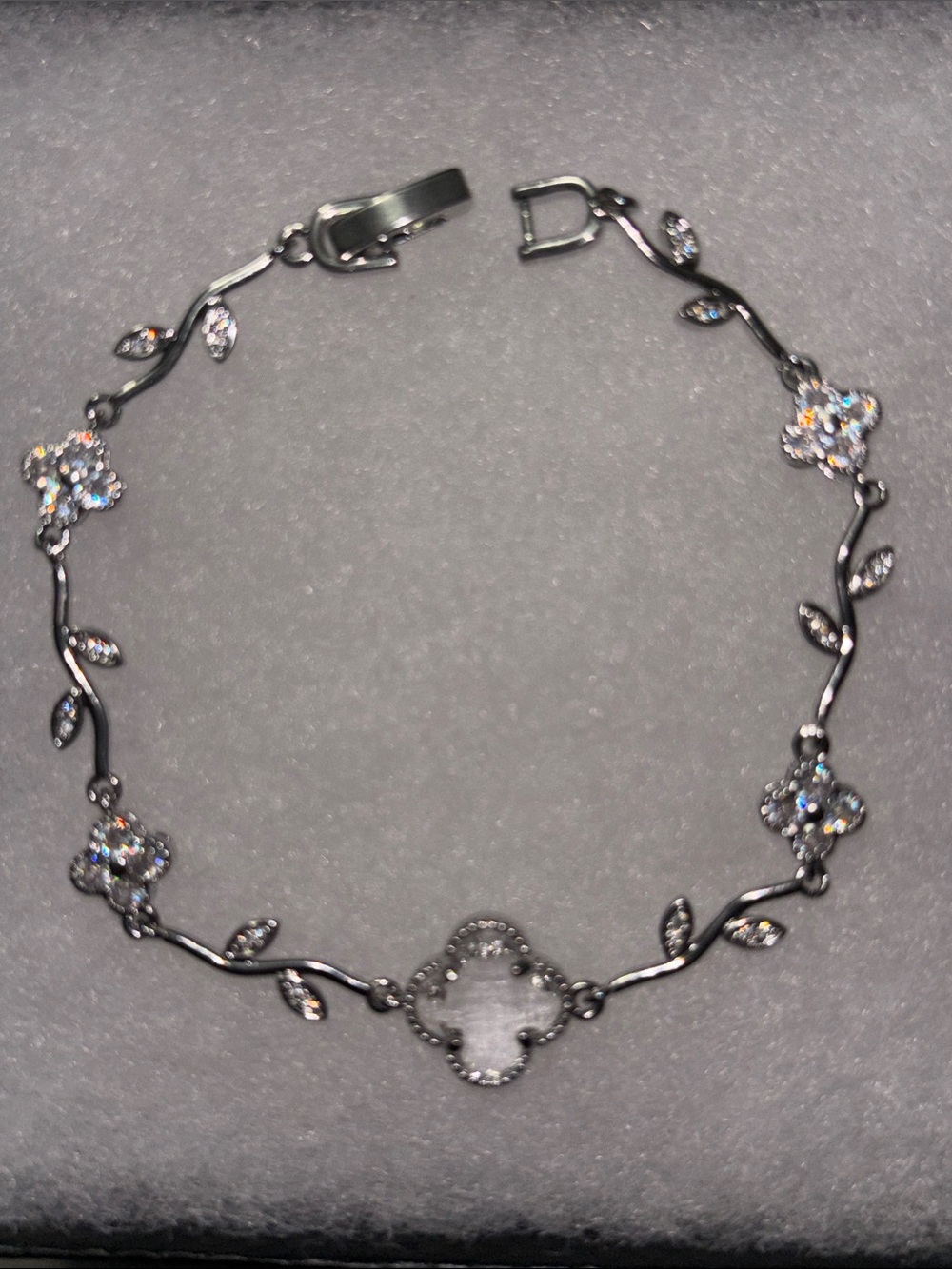 Elegant Silver-Tone Floral Bracelet
